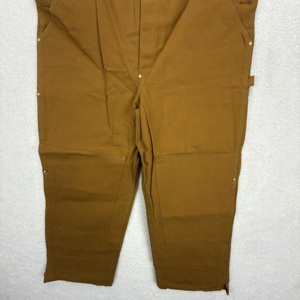 Carhartt R05 BRN Traditional Duck‎ Bib Overalls Zipper to Knee Brown 46x30 NEW